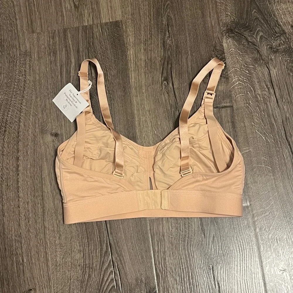 NWT Simple Wishes Supermom Nursing, Pumping Keyhole Bralette Beige Med Full Cup